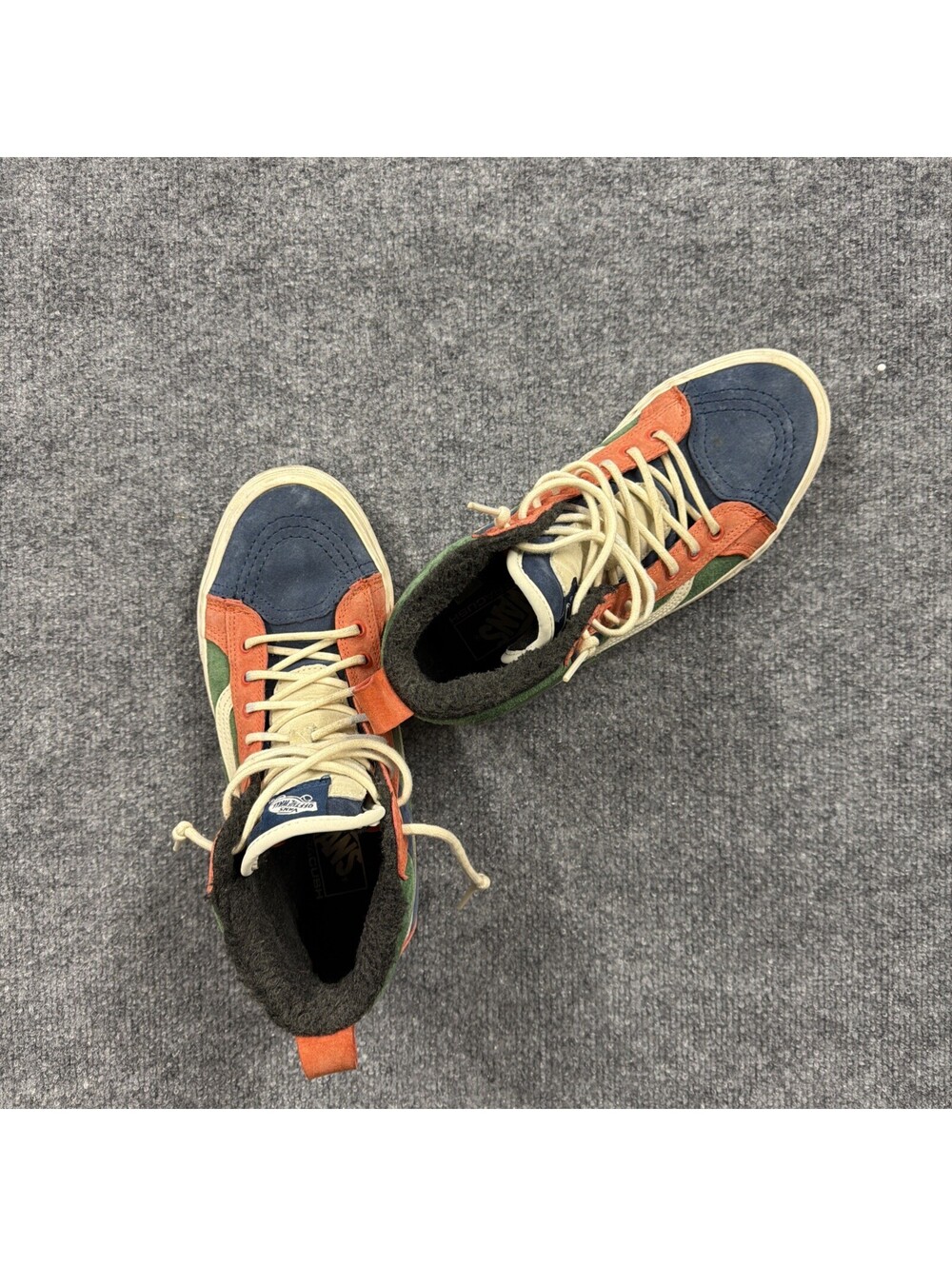 Vans Sk8-Hi MTE Sherpa Boots Blue Orange Green Men's scotchgard insulated 8.5